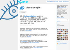 Screen shot of Visual People's Twitter page