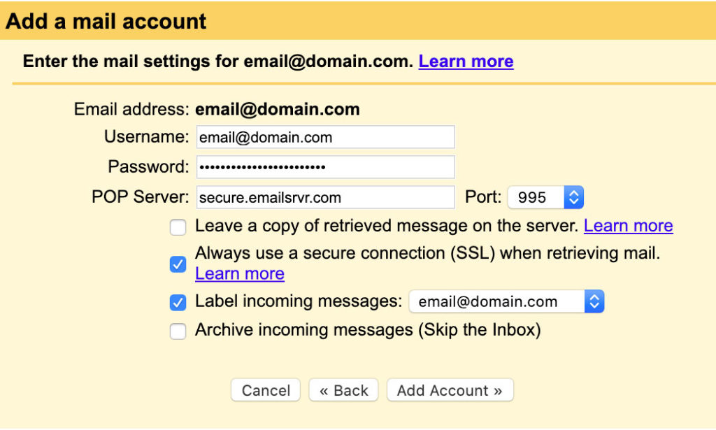 how do i add my work email to gmail