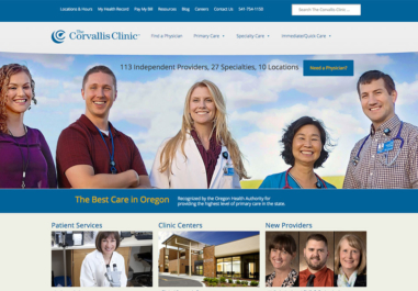 The Corvallis Clinic website in Corvallis, Oregon