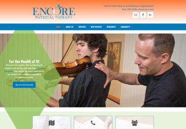 Encore Physical Therapy website in Corvallis, Oregon