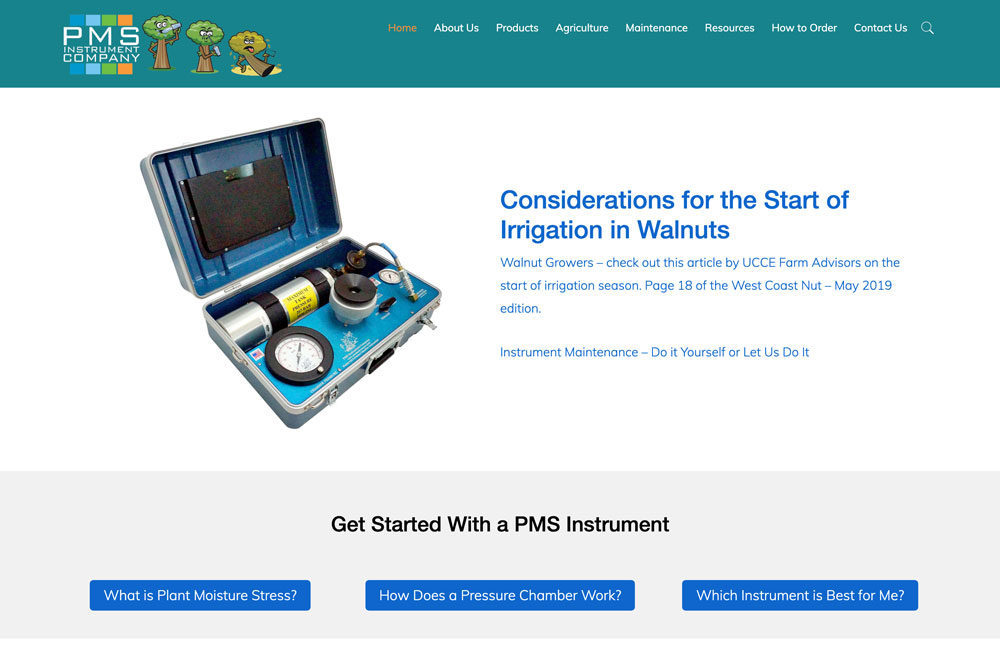 PMS Instrument in Albany, Oregon website