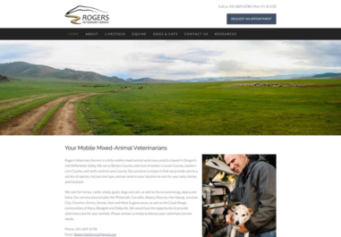 Rogers Mobile Vet Service in Philomath, Oregon website