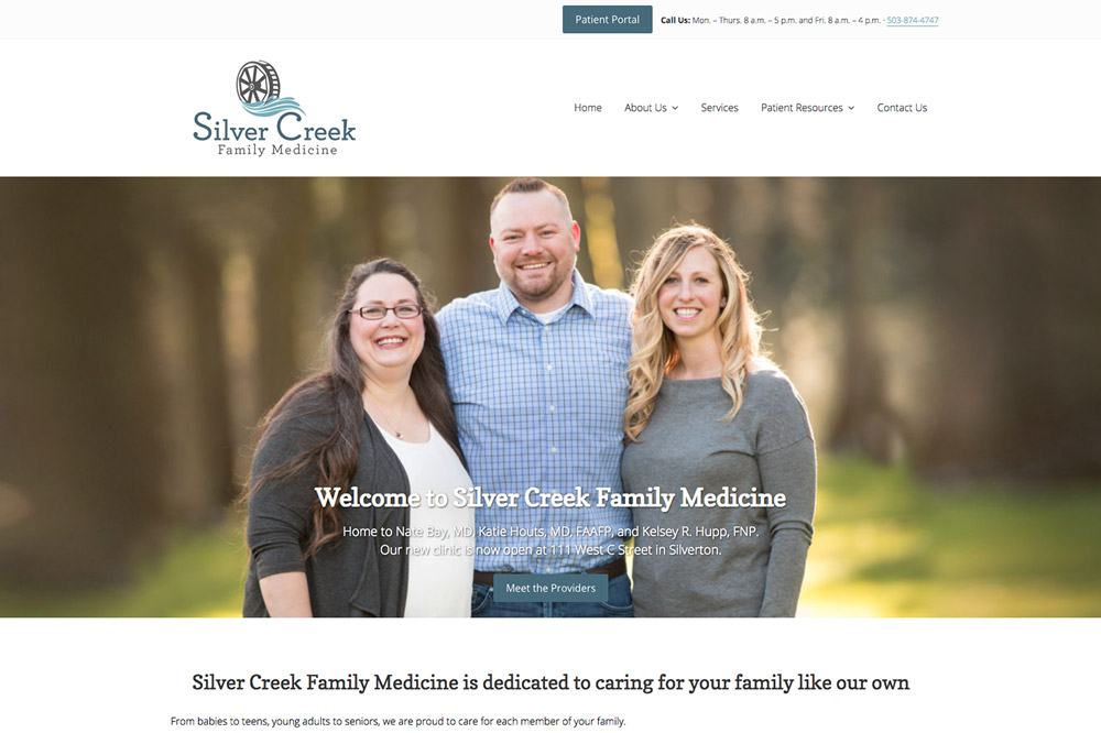 Silver Creek Family Medicine Website in Silver Falls, Oregon